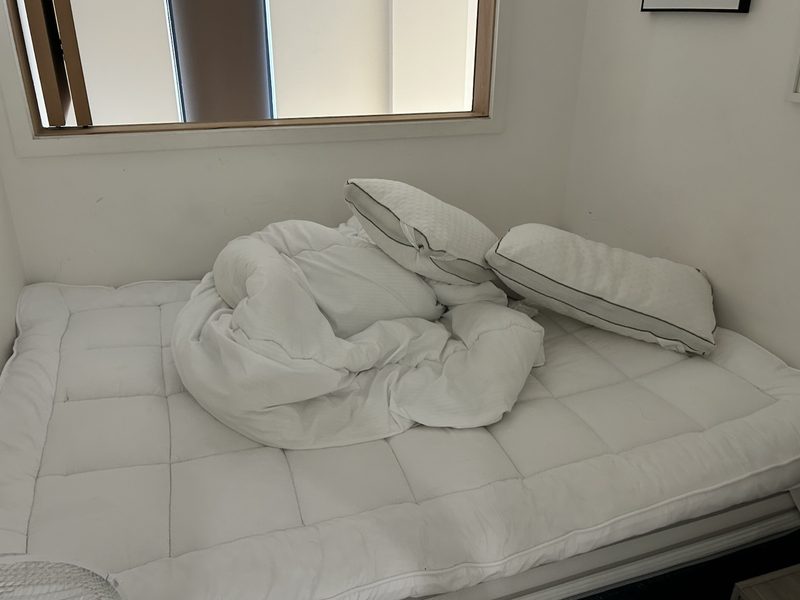 Before: bedroom reset with fresh linen